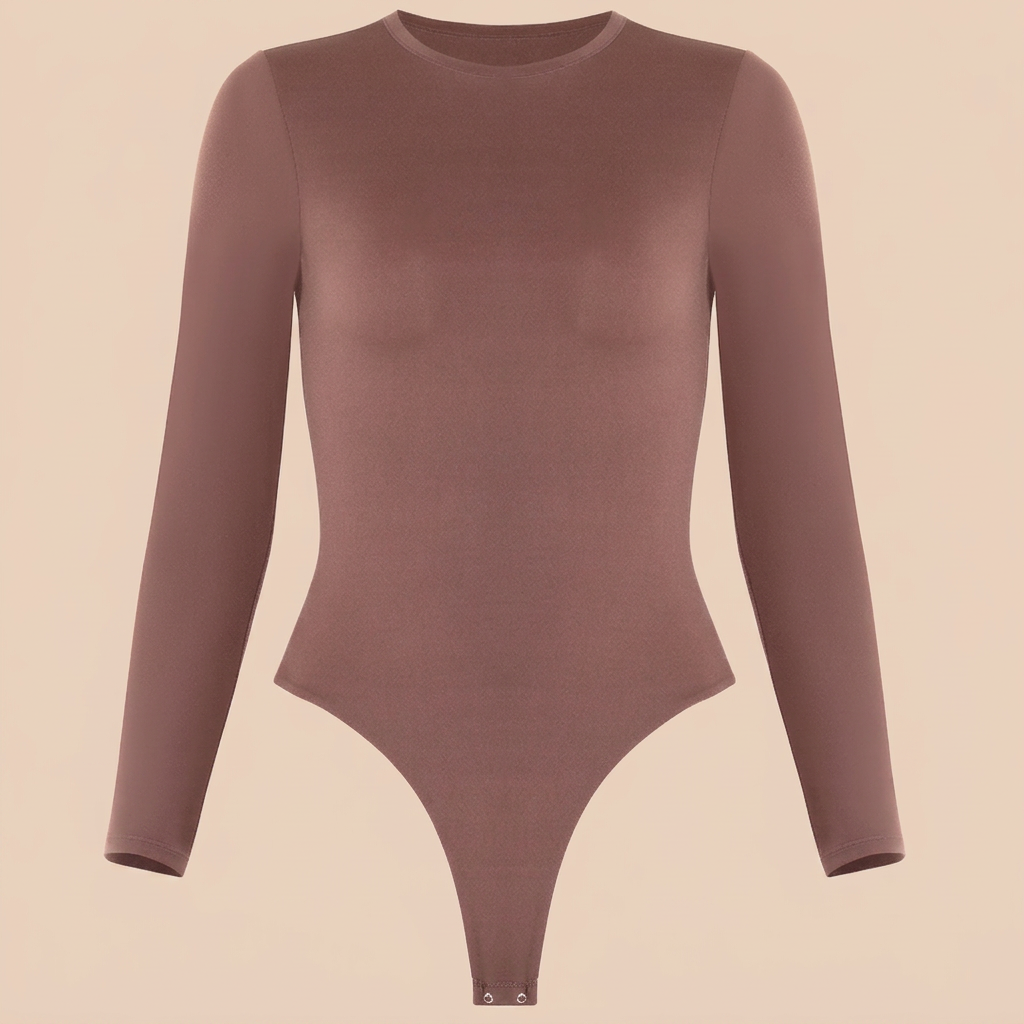 Bodysuit Castanho — Fundo Nude Beige