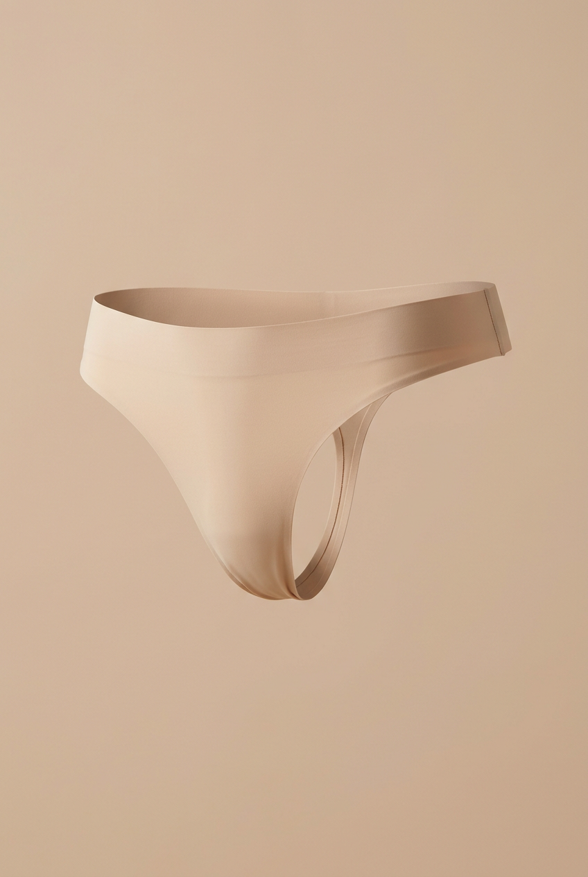 NUDE.WEAR | Ice Silk Seamless Low Waist Thong - Nude - manequim invisível